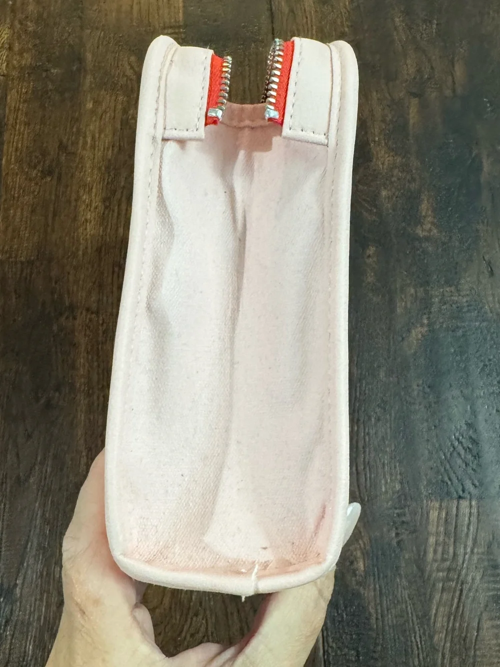 Glossier Pink Beauty Bag Cosmetic Pouch with Red Logo